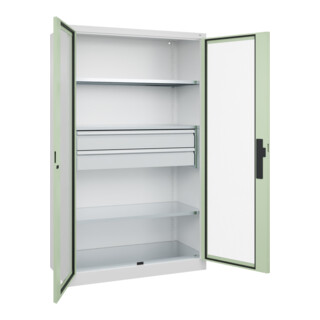 C+P Schwerlastschrank Acurado Pro mit Schubladen 1950 x 1200 x 500mm 9016/6019