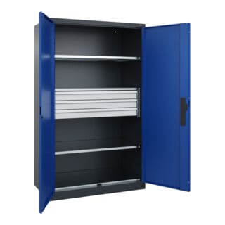 C+P Schwerlastschrank Acurado Pro mit Schubladen 1950 x 1200 x 600 mm 7016/5010