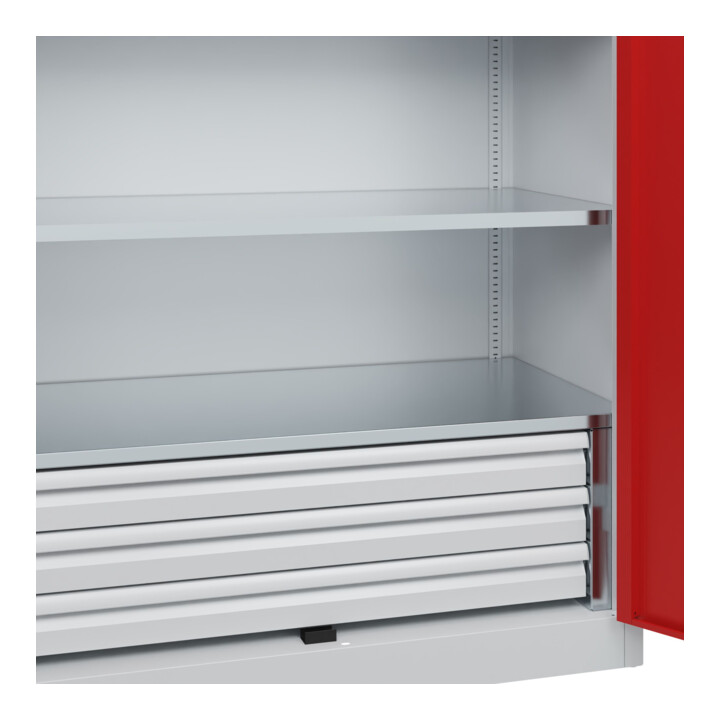 C+P Schwerlastschrank Acurado Pro mit Schubladen 1950 x 1200 x 600 mm 7035/3000
