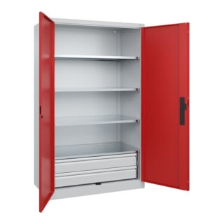 C+P Schwerlastschrank Acurado Pro mit Schubladen 1950 x 1200 x 600 mm 7035/3000