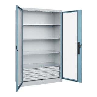 C+P Schwerlastschrank Acurado Pro mit Schubladen 1950 x 1200 x 600mm 7035/0010