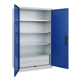 C+P Schwerlastschrank Acurado Pro mit Schubladen 1950 x 1200 x 600mm 7035/5010