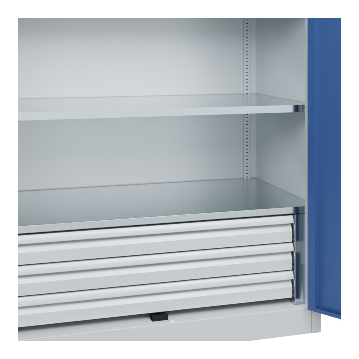 C+P Schwerlastschrank Acurado Pro mit Schubladen 1950 x 1200 x 600mm 7035/5023