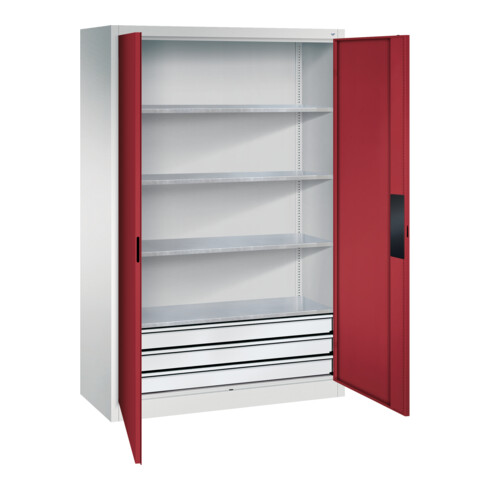 C+P Schwerlastschrank mit Schubladen Acurado, 1950x1200x500mm, 7035/3003