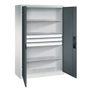 C+P Schwerlastschrank mit Schubladen Acurado, 1950x1200x500mm, 7035/7016