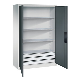 C+P Schwerlastschrank mit Schubladen Acurado, 1950x1200x500mm, 7035/7016