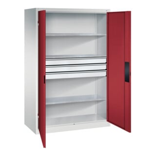 C+P Schwerlastschrank mit Schubladen Acurado, 1950x1200x600mm, 7035/3003