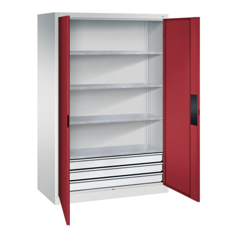 C+P Schwerlastschrank mit Schubladen Acurado, 1950x1200x600mm, 7035/3003
