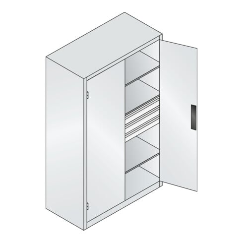 C+P Schwerlastschrank mit Schubladen Acurado, 1950x1200x600mm, 7035/6011