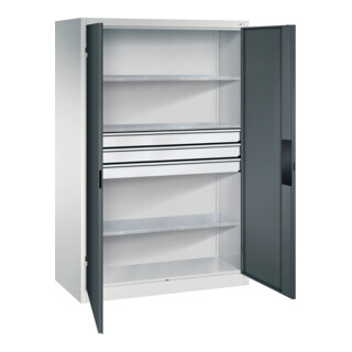 C+P Schwerlastschrank mit Schubladen Acurado, 1950x1200x600mm, 7035/7016