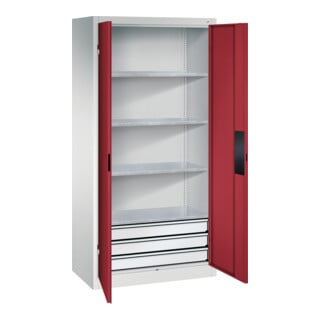 C+P Schwerlastschrank mit Schubladen Acurado, 1950x930x500mm, 7035/3003