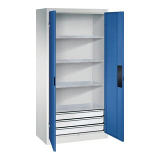 C+P Schwerlastschrank mit Schubladen Acurado, 1950x930x500mm, 7035/5010