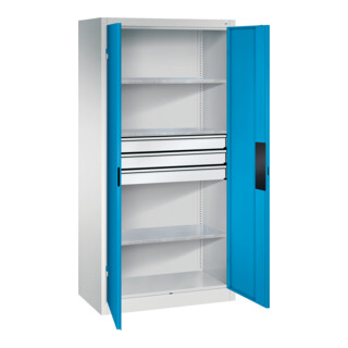C+P Schwerlastschrank mit Schubladen Acurado, 1950x930x500mm, 7035/5012