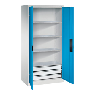 C+P Schwerlastschrank mit Schubladen Acurado, 1950x930x500mm, 7035/5012