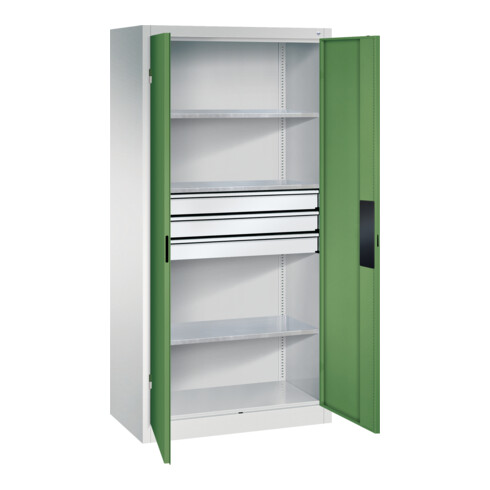 C+P Schwerlastschrank mit Schubladen Acurado, 1950x930x500mm, 7035/6011