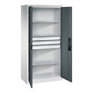 C+P Schwerlastschrank mit Schubladen Acurado, 1950x930x500mm, 7035/7016