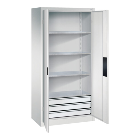 C+P Schwerlastschrank mit Schubladen Acurado, 1950x930x500mm, 7035/7035