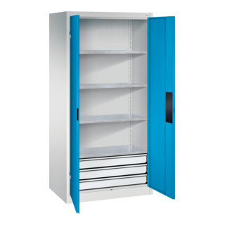C+P Schwerlastschrank mit Schubladen Acurado, 1950x930x600mm, 7035/5012
