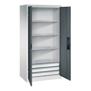 C+P Schwerlastschrank mit Schubladen Acurado, 1950x930x600mm, 7035/7016