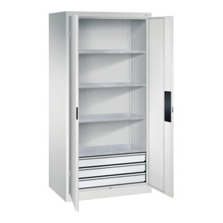 C+P Schwerlastschrank mit Schubladen Acurado, 1950x930x600mm, 7035/7035