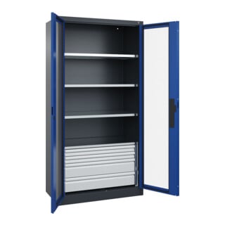 C+P Schwerlastschrank mit Schubladen Acurado Pro 1950 x 1000 x 500 mm 7016/5010
