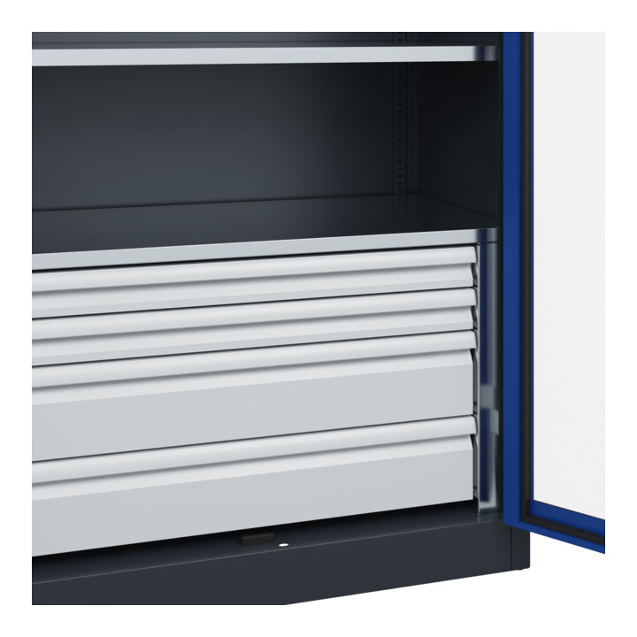 C+P Schwerlastschrank mit Schubladen Acurado Pro 1950 x 1000 x 500 mm 7016/5010