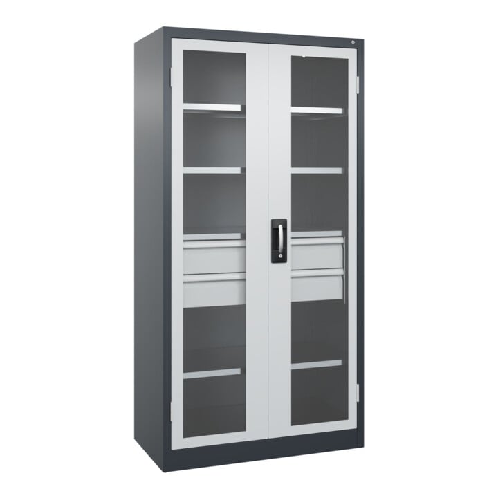 C+P Schwerlastschrank mit Schubladen Acurado Pro 1950 x 1000 x 500 mm 7016/7035
