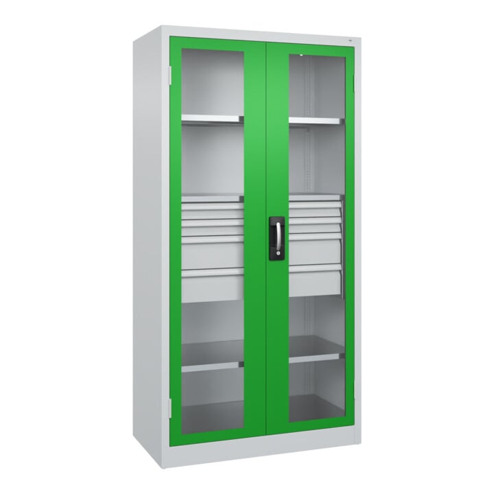 C+P Schwerlastschrank mit Schubladen Acurado Pro 1950 x 1000 x 500 mm 7035/6037