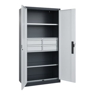 C+P Schwerlastschrank mit Schubladen Acurado Pro 1950 x 1000 x 500mm 7016/7035