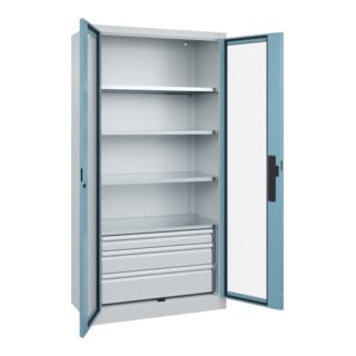 C+P Schwerlastschrank mit Schubladen Acurado Pro 1950 x 1000 x 500mm 7035/0010