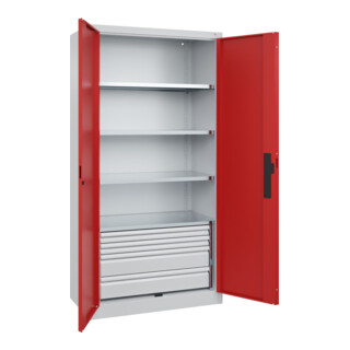 C+P Schwerlastschrank mit Schubladen Acurado Pro 1950 x 1000 x 500mm 7035/3000