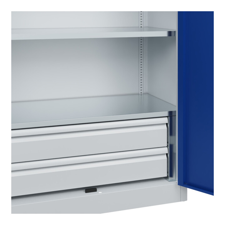 C+P Schwerlastschrank mit Schubladen Acurado Pro 1950 x 1000 x 500mm 7035/5010