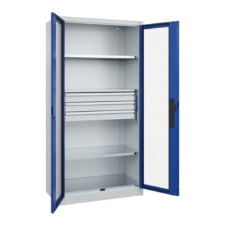 C+P Schwerlastschrank mit Schubladen Acurado Pro 1950 x 1000 x 500mm 7035/5010