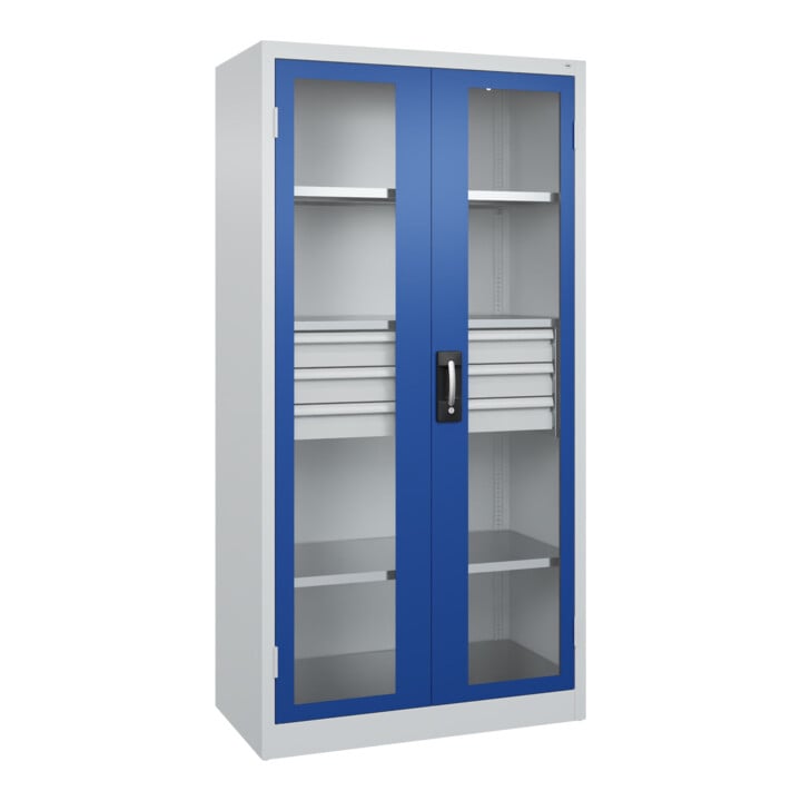 C+P Schwerlastschrank mit Schubladen Acurado Pro 1950 x 1000 x 500mm 7035/5010