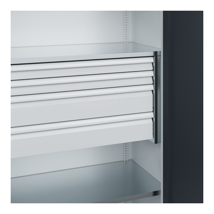C+P Schwerlastschrank mit Schubladen Acurado Pro 1950 x 1000 x 500mm 7035/7016