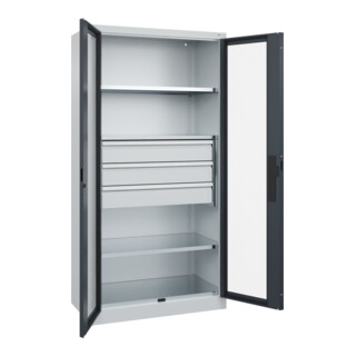 C+P Schwerlastschrank mit Schubladen Acurado Pro 1950 x 1000 x 500mm 7035/7016
