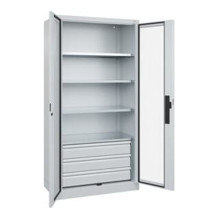 C+P Schwerlastschrank mit Schubladen Acurado Pro 1950 x 1000 x 500mm 7035/7035