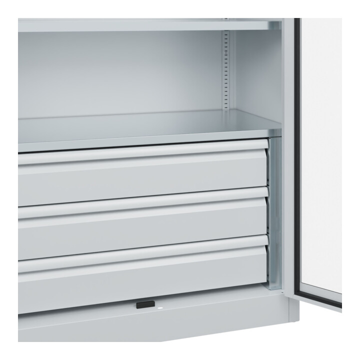 C+P Schwerlastschrank mit Schubladen Acurado Pro 1950 x 1000 x 500mm 7035/7035