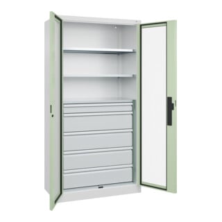 C+P Schwerlastschrank mit Schubladen Acurado Pro 1950 x 1000 x 500mm 9016/6019