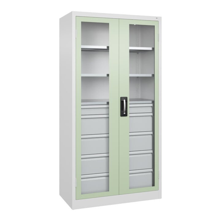 C+P Schwerlastschrank mit Schubladen Acurado Pro 1950 x 1000 x 500mm 9016/6019