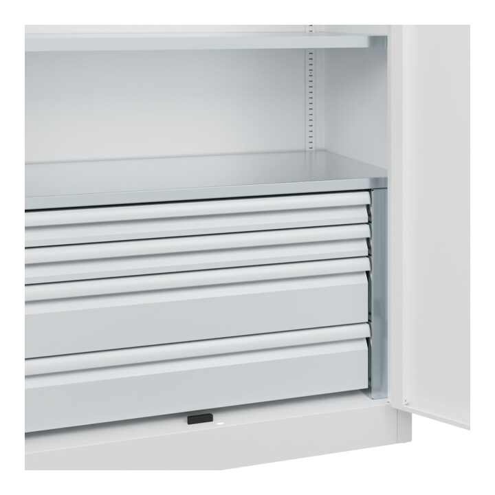 C+P Schwerlastschrank mit Schubladen Acurado Pro 1950 x 1000 x 500mm 9016/9016