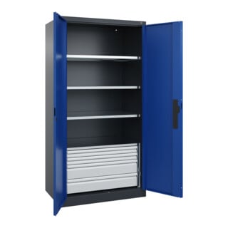 C+P Schwerlastschrank mit Schubladen Acurado Pro 1950 x 1000 x 600 mm 7016/5010