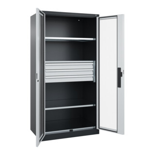 C+P Schwerlastschrank mit Schubladen Acurado Pro 1950 x 1000 x 600 mm 7021/7035