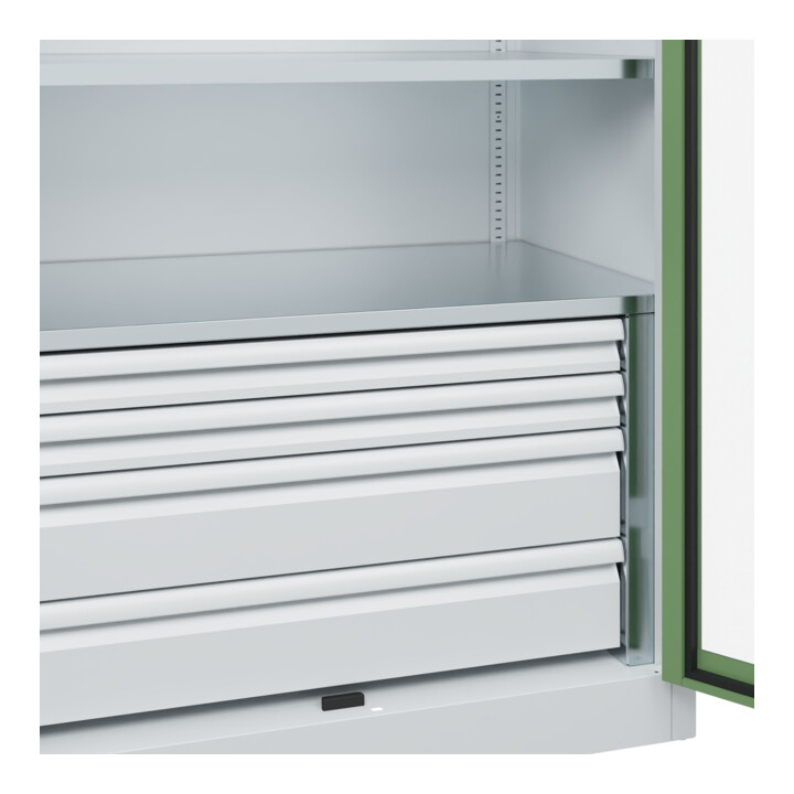 C+P Schwerlastschrank mit Schubladen Acurado Pro 1950 x 1000 x 600 mm 7035/6011