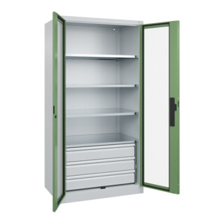 C+P Schwerlastschrank mit Schubladen Acurado Pro 1950 x 1000 x 600 mm 7035/6011