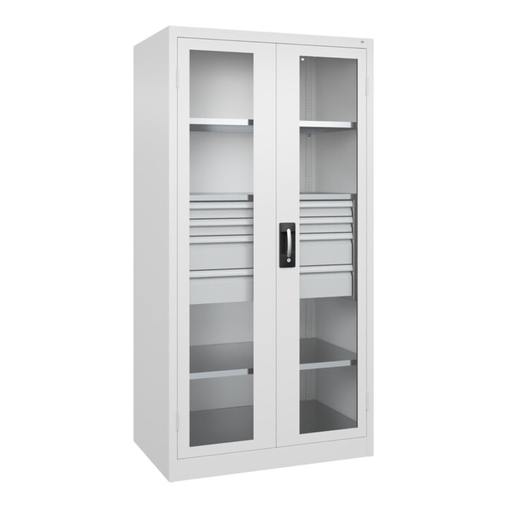 C+P Schwerlastschrank mit Schubladen Acurado Pro 1950 x 1000 x 600 mm 9016/9016