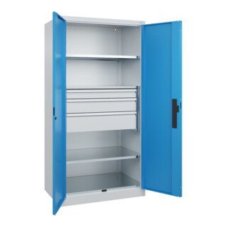 C+P Schwerlastschrank mit Schubladen Acurado Pro 1950 x 1000 x 600mm 7035/5012