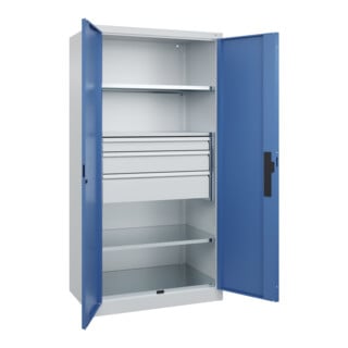 C+P Schwerlastschrank mit Schubladen Acurado Pro 1950 x 1000 x 600mm 7035/5023