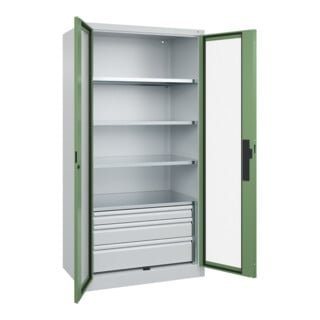 C+P Schwerlastschrank mit Schubladen Acurado Pro 1950 x 1000 x 600mm 7035/6011