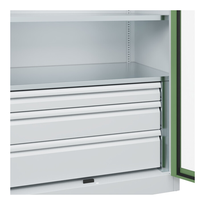 C+P Schwerlastschrank mit Schubladen Acurado Pro 1950 x 1000 x 600mm 7035/6011